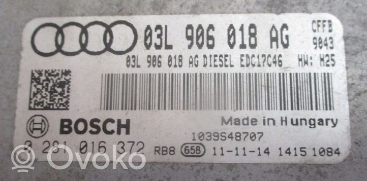 Audi A3 S3 A3 Sportback 8P Calculateur moteur ECU 03L906018AG