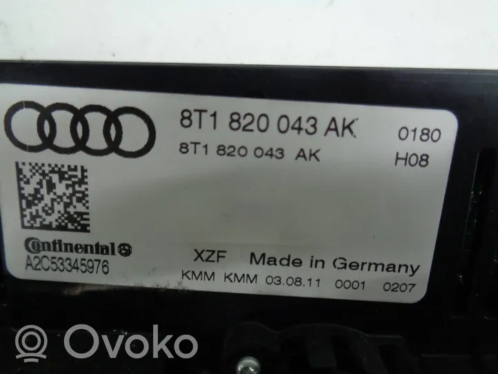 Audi Q5 SQ5 Ilmastoinnin ohjainlaite 8T1820043AK