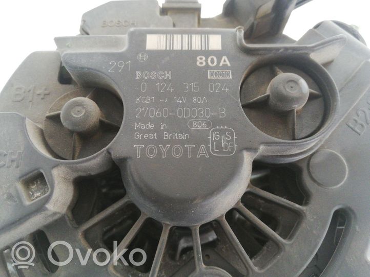 Toyota Corolla Verso AR10 Alternator 0124315024