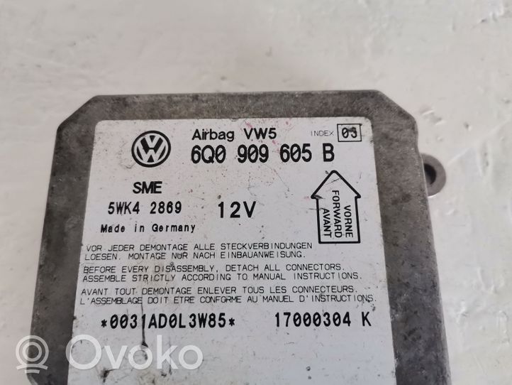 Volkswagen PASSAT B5.5 Module de contrôle airbag 6Q0909605B
