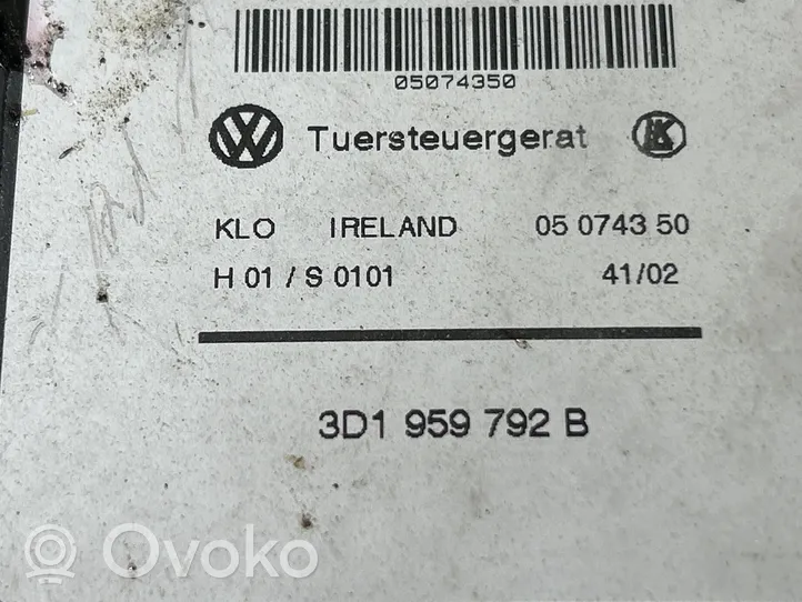 Volkswagen Touareg I Etuoven ikkunan nostomoottori 3D1959792B