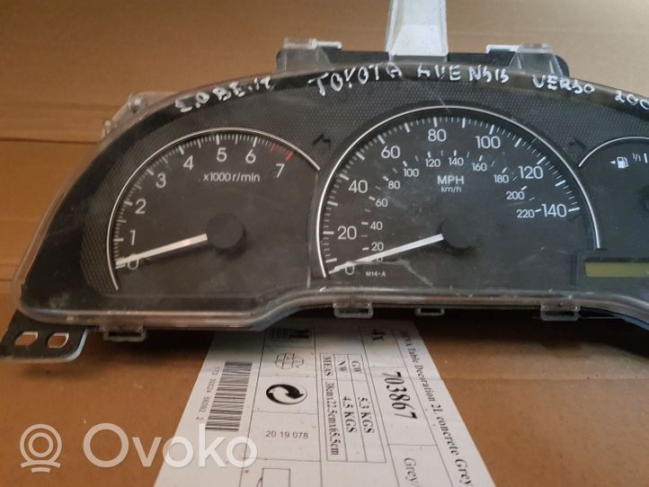 Toyota Avensis Verso Spidometras (prietaisų skydelis) 838004451