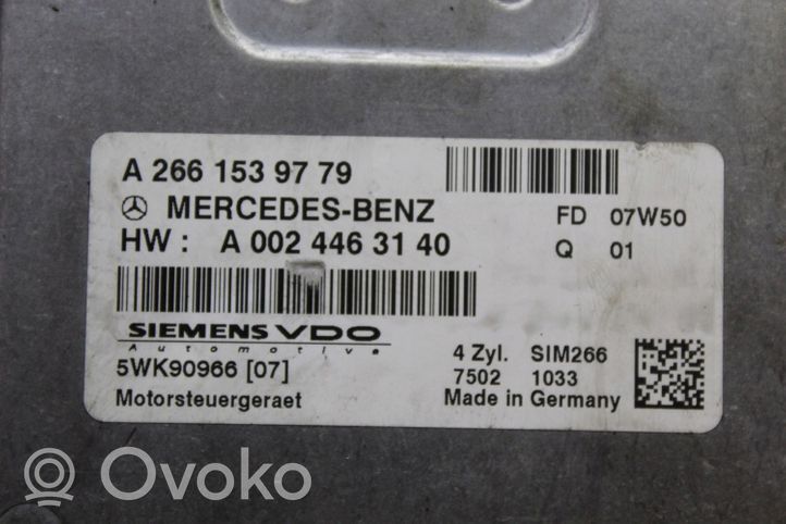 Mercedes-Benz A W169 Unité de commande, module ECU de moteur A2661539779