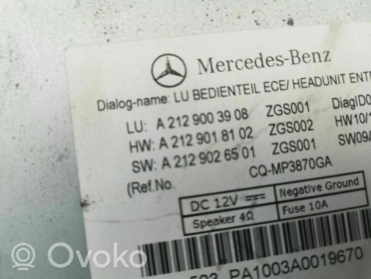 Mercedes-Benz E W212 Panel / Radioodtwarzacz CD/DVD/GPS A2129003908