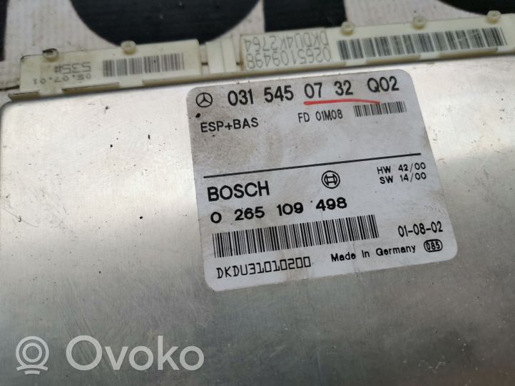 Mercedes-Benz CL C215 ESP (stabilumo sistemos) valdymo blokas A0315450732