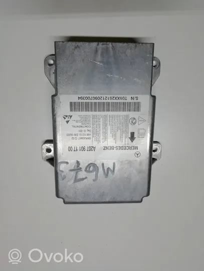 Mercedes-Benz E C207 W207 Module de contrôle airbag A2079011700