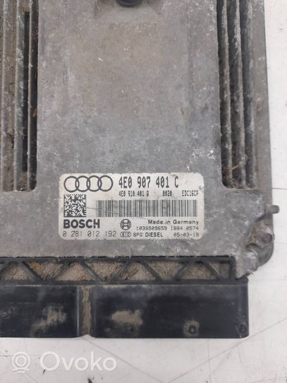 Audi A8 S8 D3 4E Moottorin ohjainlaite/moduuli 4E0907401C