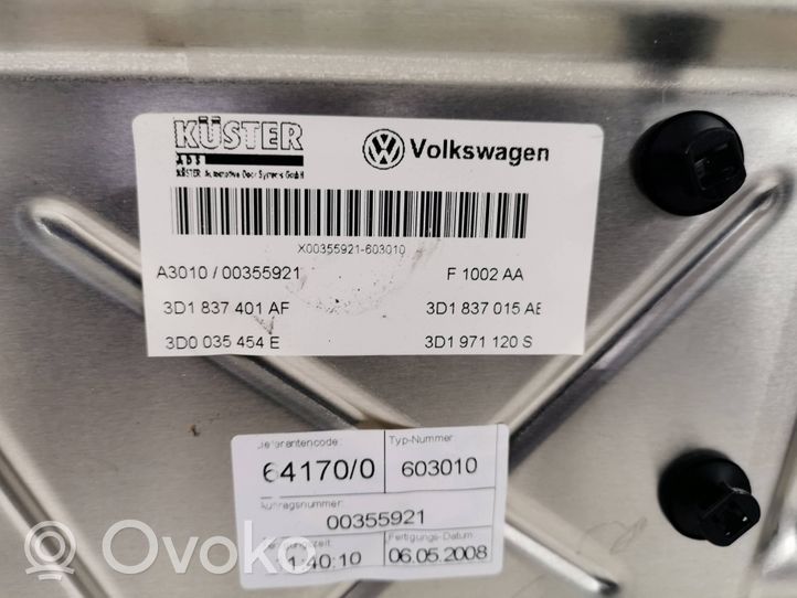 Volkswagen Phaeton Mécanisme de lève-vitre avec moteur 3D0035454E