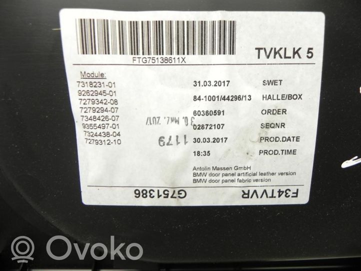 BMW 3 GT F34 Etuoven verhoilu 51417295168