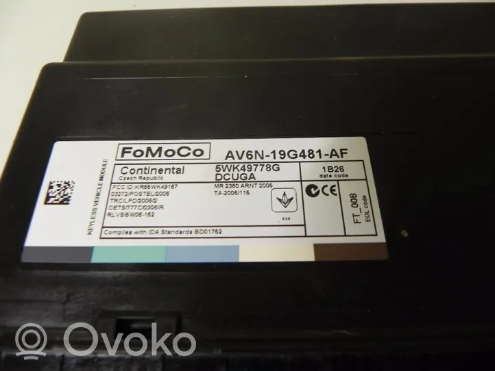 Ford Focus Comfort/convenience module AV6N19G481AF