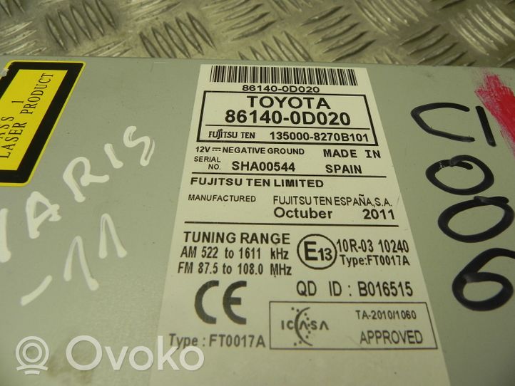 Toyota Yaris Panel / Radioodtwarzacz CD/DVD/GPS 861400D020