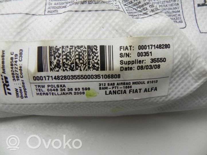 Fiat 500 Poduszka powietrzna Airbag boczna 00017148280