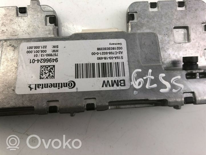 BMW 7 G11 G12 Module de contrôle caméra arrière 9496624