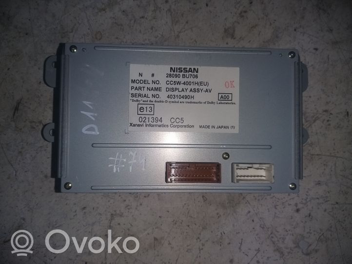 Nissan Almera N16 Monitori/näyttö/pieni näyttö 28090BU706