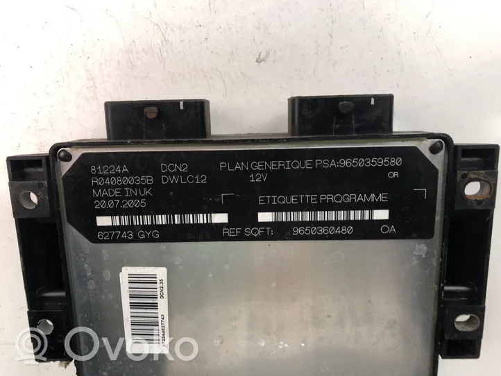 Peugeot Partner Calculateur moteur ECU 9650359580