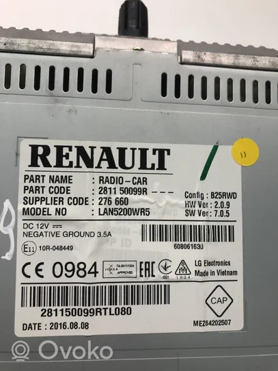 Renault Captur Panel / Radioodtwarzacz CD/DVD/GPS 281150099R
