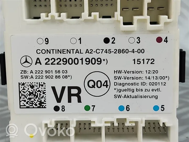 Mercedes-Benz S W222 Sterownik / Moduł drzwi A2229001909