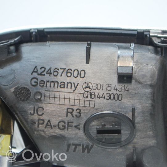 Mercedes-Benz A W176 Klamka wewnętrzna drzwi przednich A2467201448