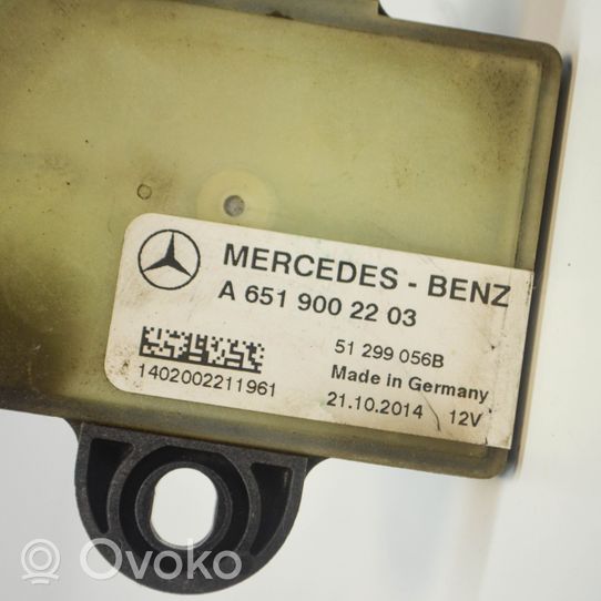 Mercedes-Benz A W176 Hehkutulpan esikuumennuksen rele A6519002203