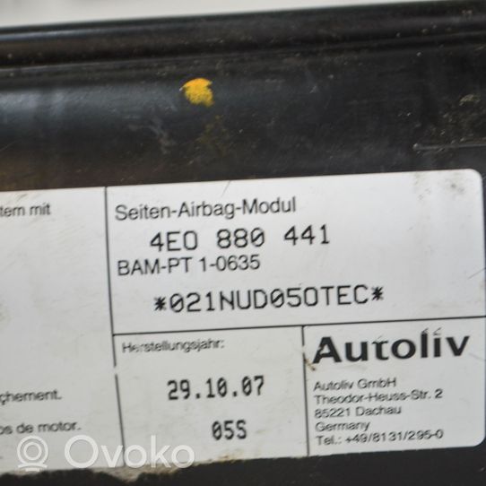 Audi A8 S8 D3 4E Airbag sedile 4E0880441