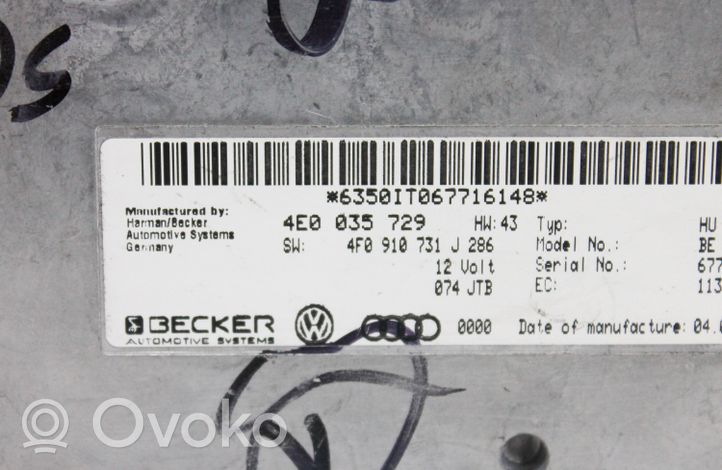 Audi A6 S6 C6 4F Centralina/modulo bluetooth 4E0035729