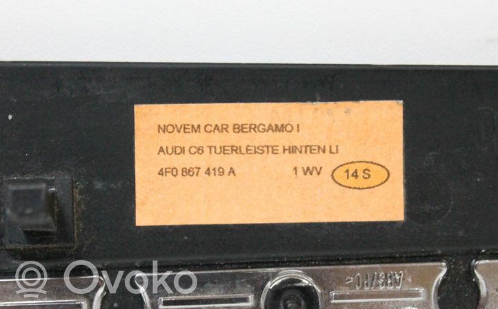 Audi A6 S6 C6 4F Inne elementy wykończeniowe drzwi tylnych 4F0867419A