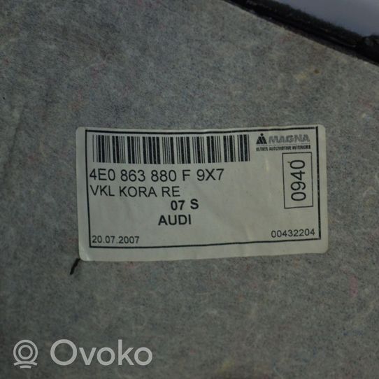 Audi A8 S8 D3 4E Rivestimento pannello laterale del bagagliaio/baule 4E0863880F