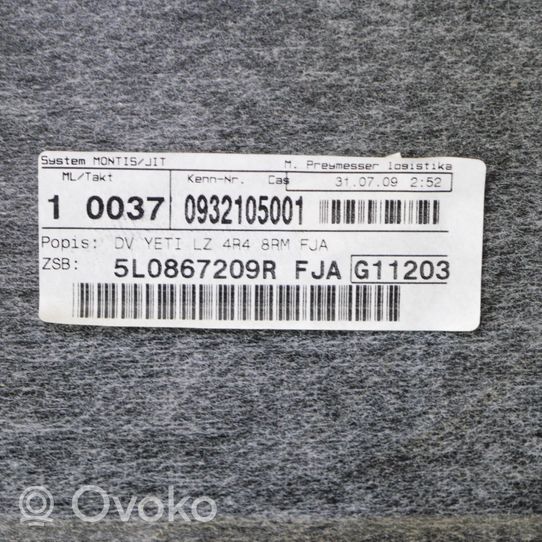 Skoda Yeti (5L) Rivestimento del pannello della portiera posteriore 5L0867209R