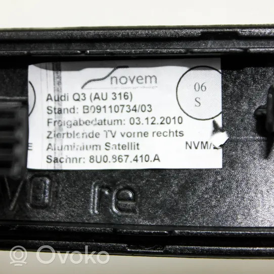 Audi Q3 8U Muu etuoven verhoiluelementti 8U0867410A