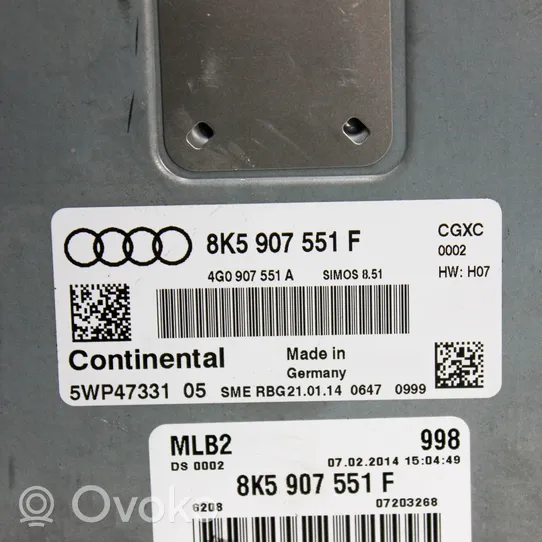 Audi A4 S4 B8 8K Moottorin ohjainlaite/moduuli 8K5907551F