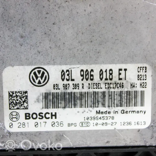 Volkswagen Tiguan Moottorin ohjainlaite/moduuli 03L906018ET