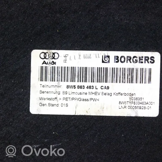 Audi A4 S4 B9 Tavaratilan kaukalon tekstiilikansi 8W5863463L