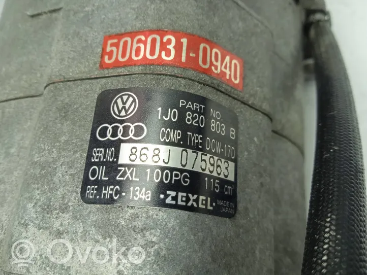 Audi A3 S3 8L Ilmastointilaitteen kompressorin pumppu (A/C) 1J0820803B