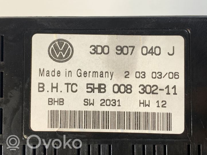 Volkswagen Phaeton Modulo comfort/convenienza 3D0907040J
