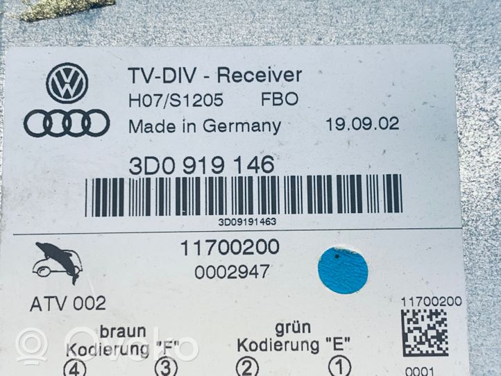 Volkswagen Phaeton Module de contrôle vidéo 3D0919146