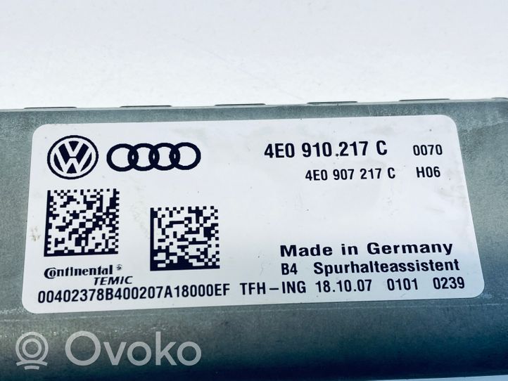 Audi A8 S8 D3 4E Tuulilasin tuulilasikamera 4E0910217C