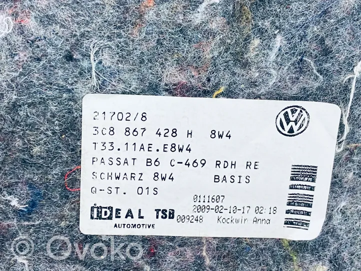 Volkswagen PASSAT CC Rivestimento pannello laterale del bagagliaio/baule 3C8867428H
