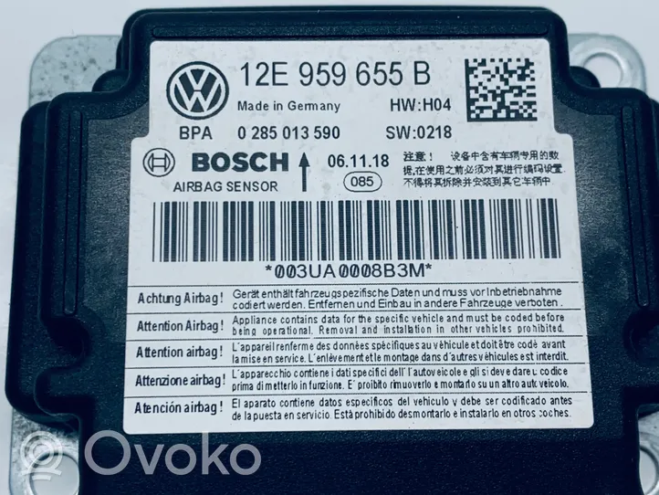 Volkswagen e-Up Oro pagalvių valdymo blokas 12E959655B