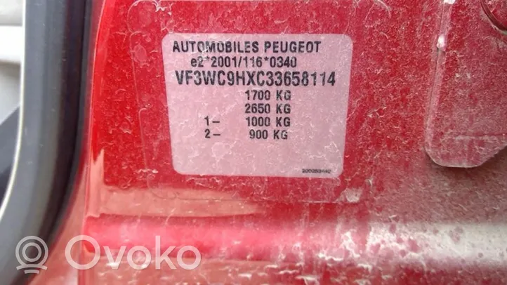 Peugeot 207 Guarnizione in gomma portiera anteriore 9023XG