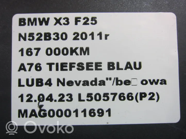 BMW X3 F25 Xenon-valojen ohjainlaite/moduuli 9273635