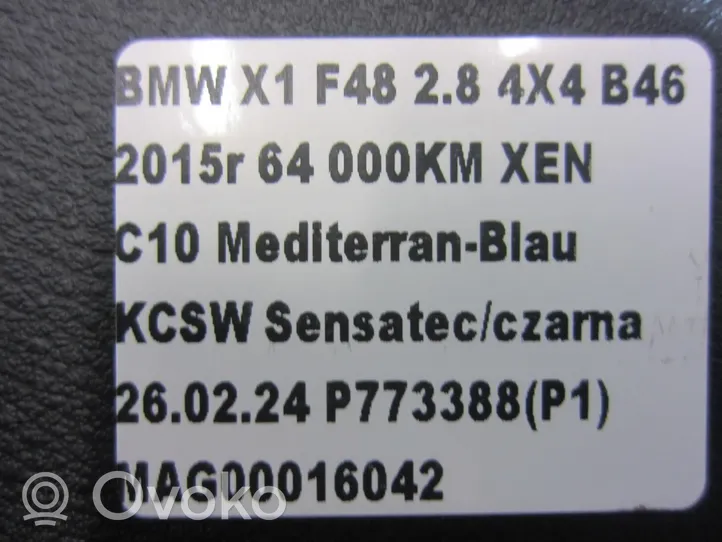 BMW X1 F48 F49 Ilmansuodattimen kotelon kansi 7326836