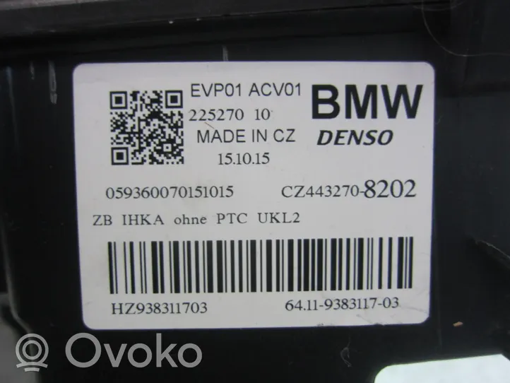 BMW X1 F48 F49 Sisälämmityksen ilmastoinnin korin kokoonpano 64116827060