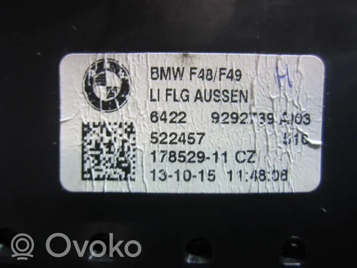 BMW X1 F48 F49 Garniture, panneau de grille d'aération latérale 64229292739
