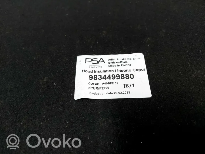 Opel Mokka B Isolante termico/insonorizzante vano motore/cofano 9834499880
