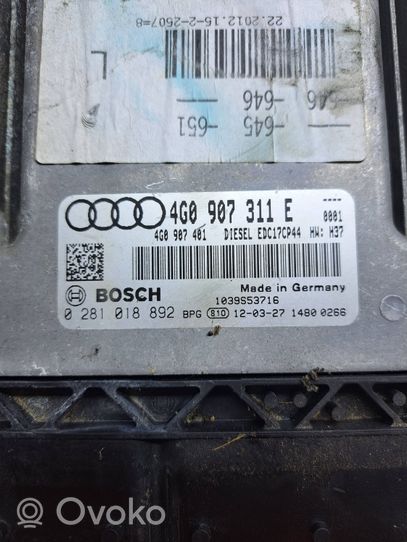 Audi A6 S6 C7 4G Sterownik / Moduł ECU 4G0907311E