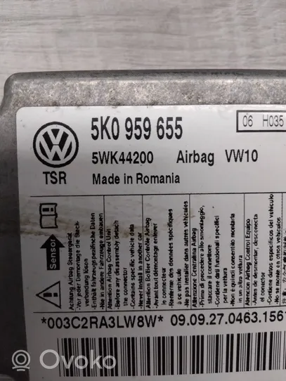 Volkswagen Golf VI Oro pagalvių valdymo blokas 5K0959655