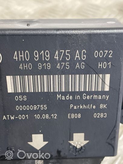 Audi A6 S6 C7 4G Pysäköintitutkan (PCD) ohjainlaite/moduuli 4H0919475AG