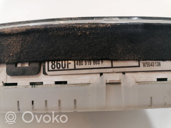 Audi A6 S6 C5 4B Compteur de vitesse tableau de bord 4B0919860F