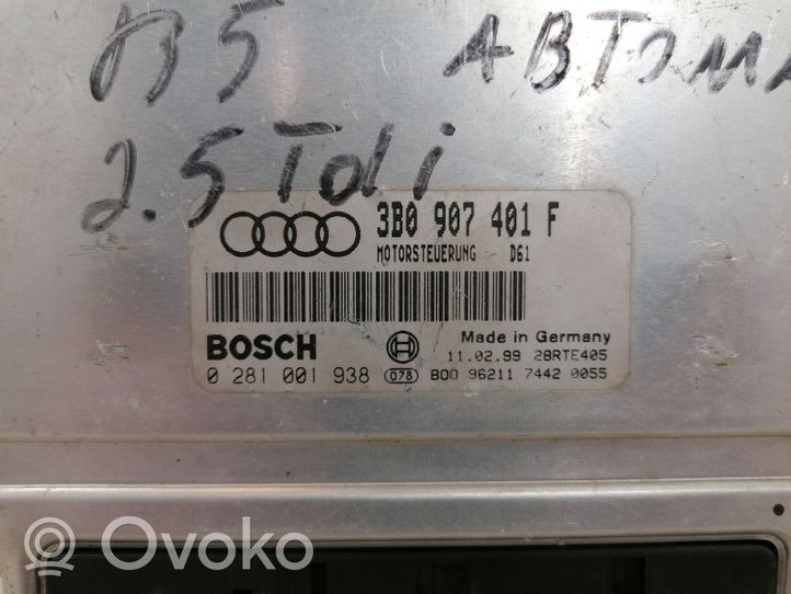 Audi A6 S6 C5 4B Centralina/modulo del motore 3B0907401F