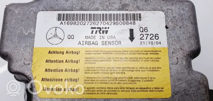 Mercedes-Benz A W169 Sterownik / Moduł Airbag A1698202726